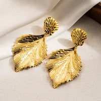 Nature-inspired gold earrings