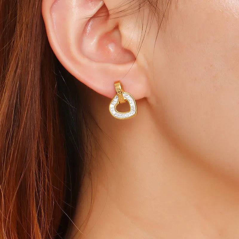 PVD Coated 18K Gold Plated Titanium Steel Korean Style Waterproof Non Tarnish Jewelry set