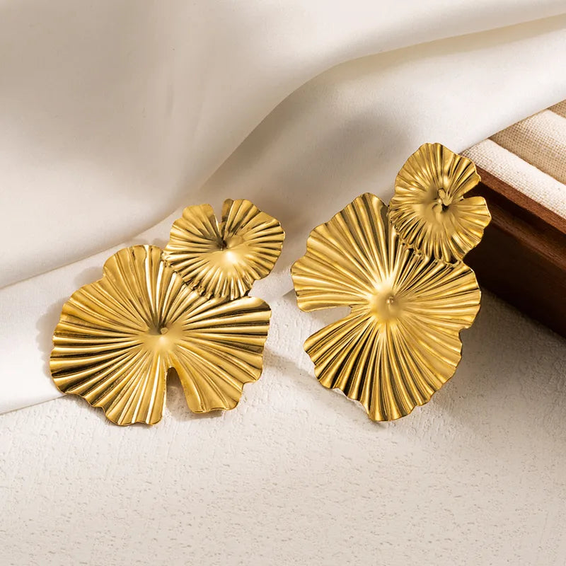 IG Style Leaves Flower Ginkgo Leaf Earrings
