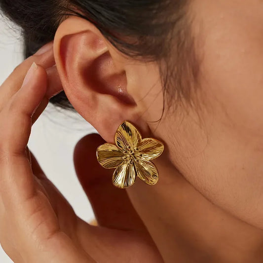 1 Pair Exaggerated Pastoral Streetwear Flower 304 Stainless Steel Studs