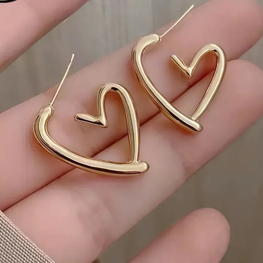Hypoallergenic Stainless Steel Heart Shaped Earrings Non-fading Comfortable Wear Versatile Simple Elegant High Quality Fashion Women's Earrings