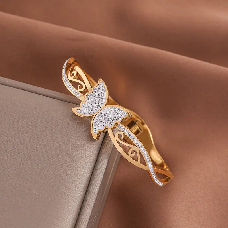 Gold Full Diamond Butterfly Bracelet