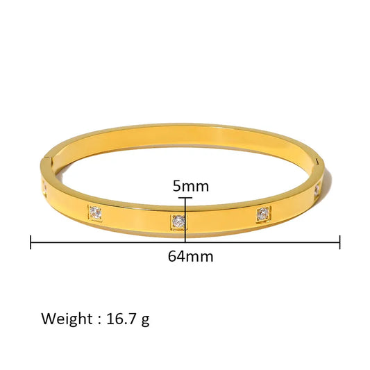 Gold Plated Solid Color 304 Stainless Steel Simple Style
