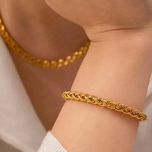 18K gold plated rope chain