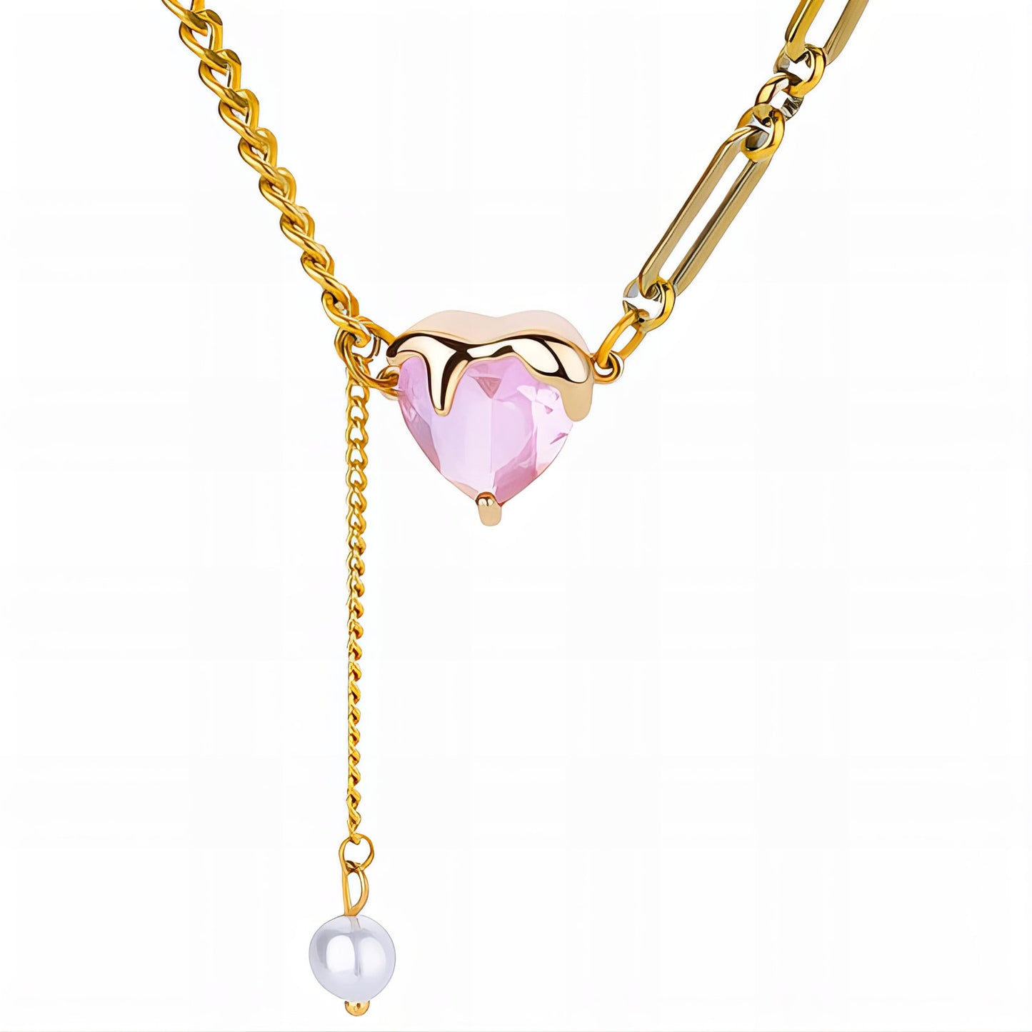 Rosé Drip Charm Necklace