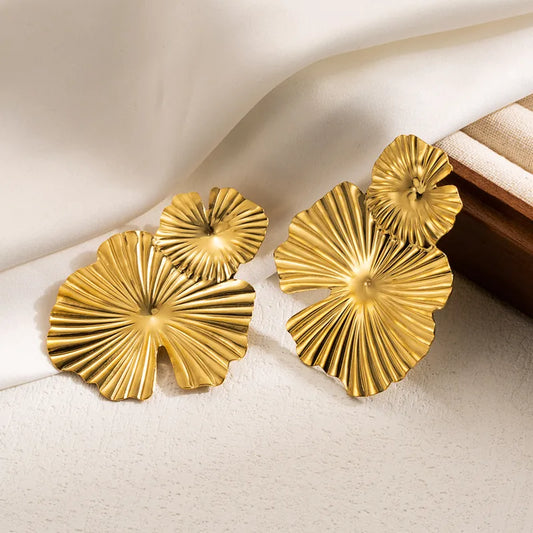 IG Style Leaves Flower Ginkgo Leaf Earrings