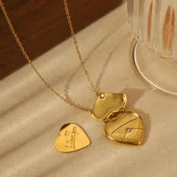 Gold Heart Locket Necklace – 18K Gold Plated Stainless Steel