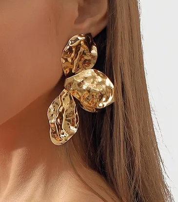 Oversized gold earrings
